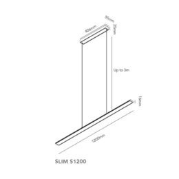 Mauve rim Skole lærer Slim S1200 Pendant Black - Light-Point - Buy online
