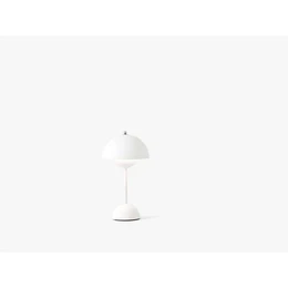 Lampe sans fil rechargeable Flowerpot VP9 plastique blanc / Ø 16 x H 29 cm  - Verner Panton, 1968 - &tradition