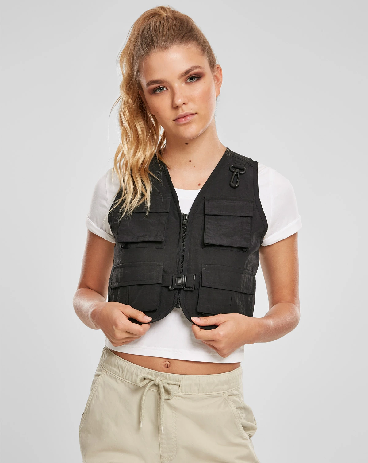 Buy Urban Classics Ladies Short Tactical Vest black