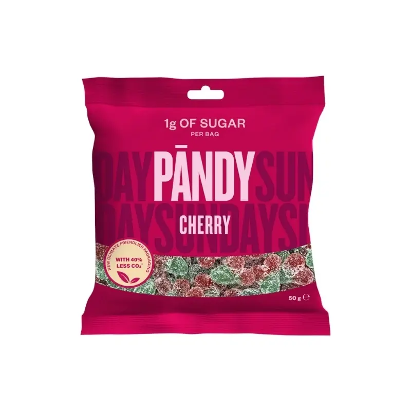 Pandy Cherry vingummi 50 g | Uden tilsat sukker
