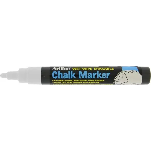 Artline Chalk Marker 4.0mm spids hvid Køb billigt på Grafical.dk