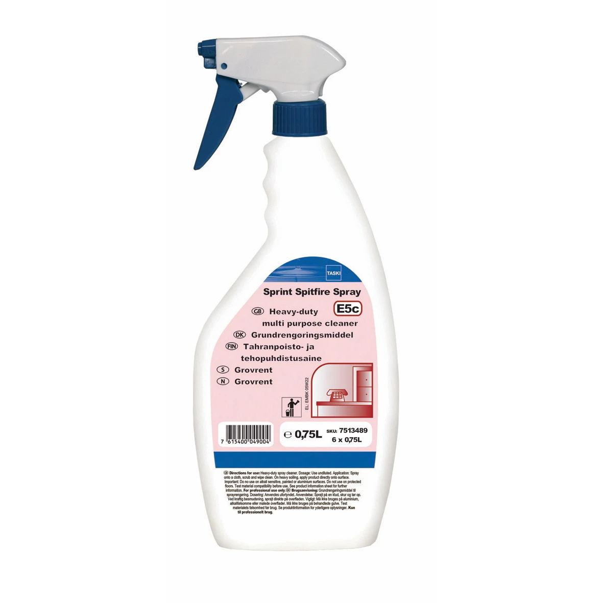 TASKI Sprint Spitfire Spray Pletfjerner - 750 ml - 6 stk - Køb billigt ...