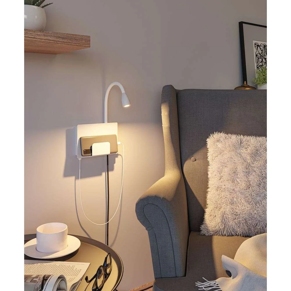 Halina LED Wall Lamp USB C Matt White Paulmann Buy online