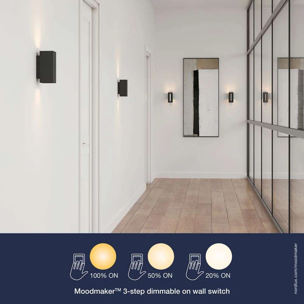 online - Lamp 3-Step Nordlux - Buy Black/Opal LED Wall Mona