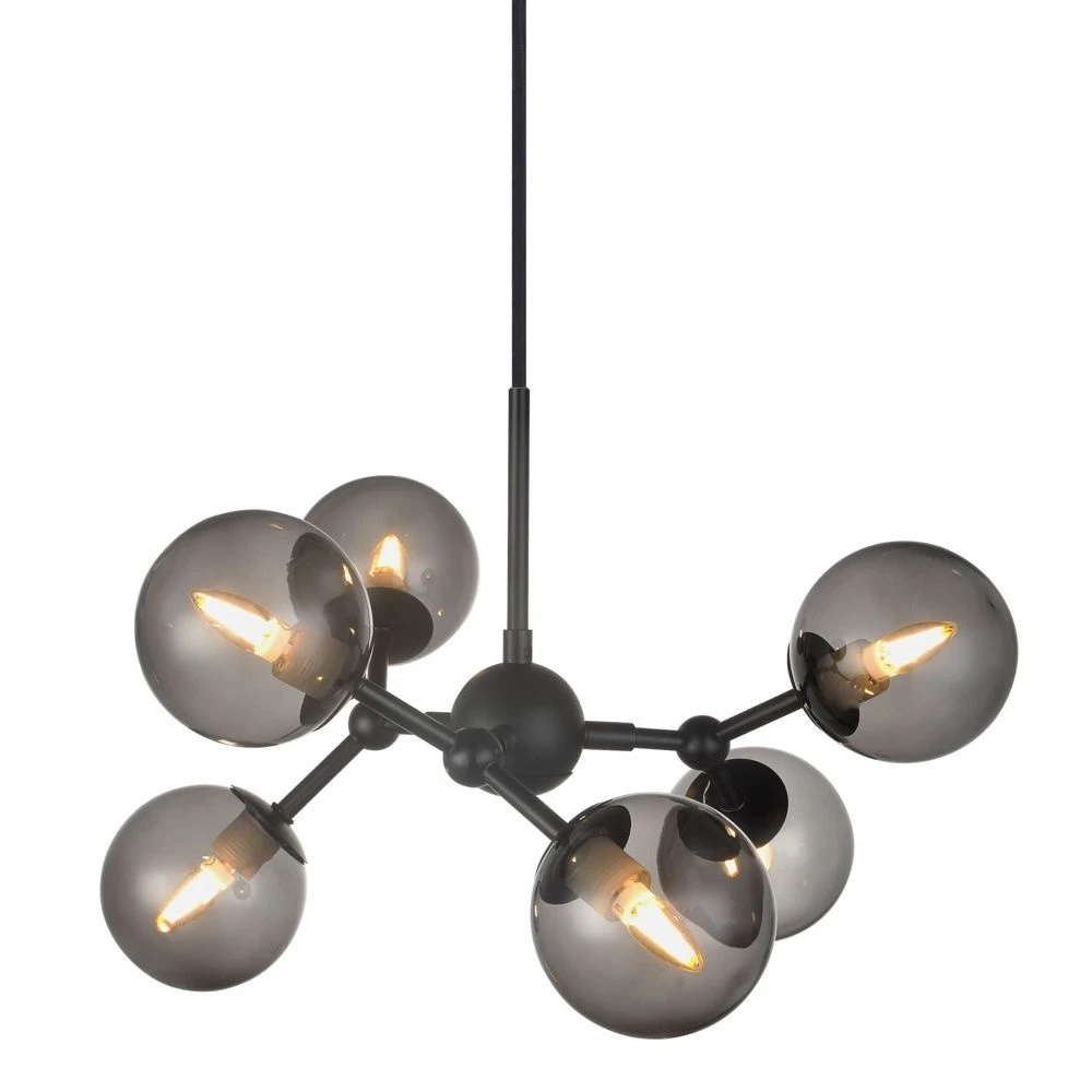 Atom 6 Pendant Black Smoke Halo Design
