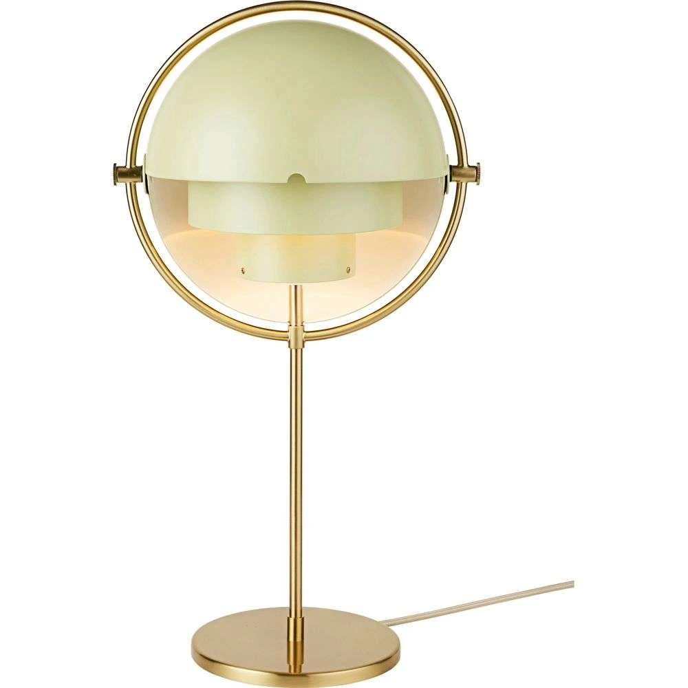 Modern high end brass table lamp with sage green shade — italian-lighting -center