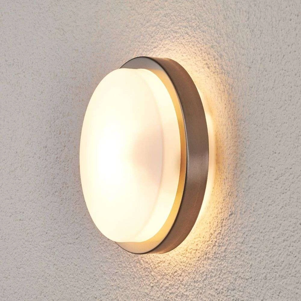 Fero Round Outdoor Wall Lamp Stainless Steel Lindby