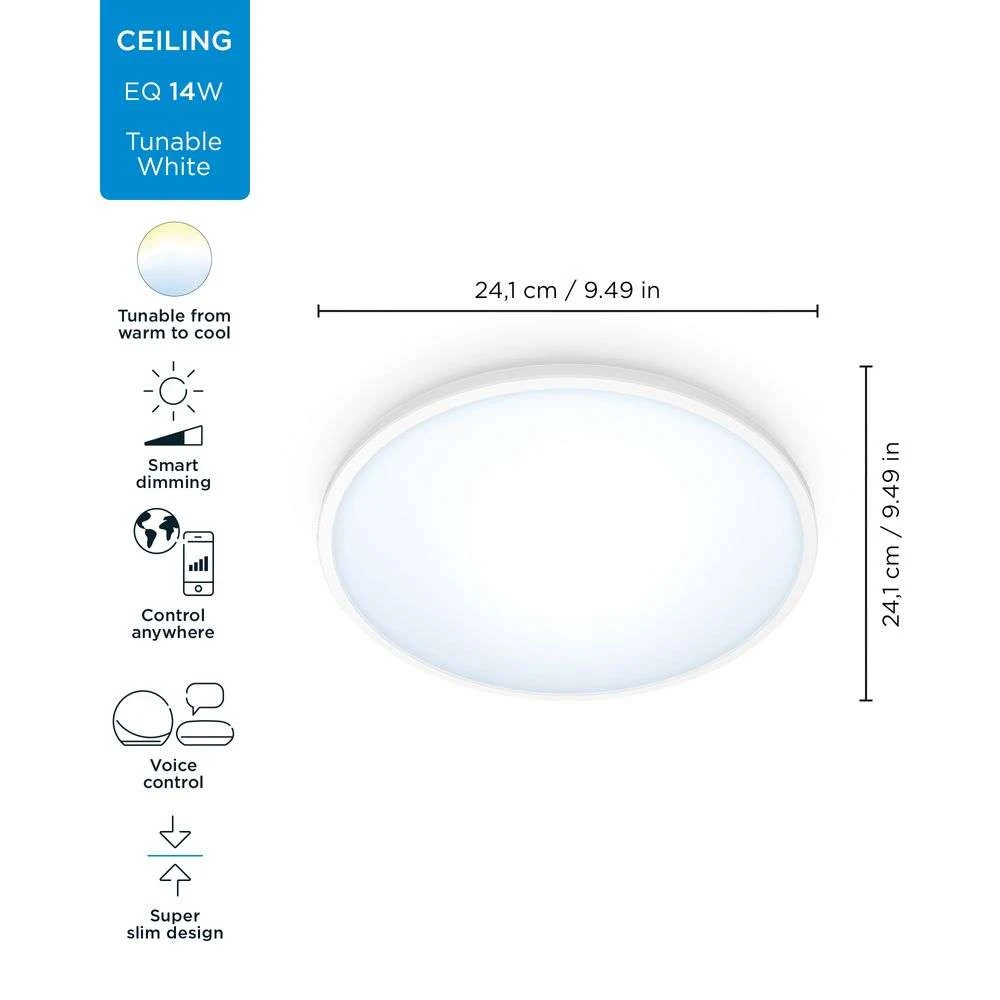Superslim Wiz Ceiling Lamp 14w White