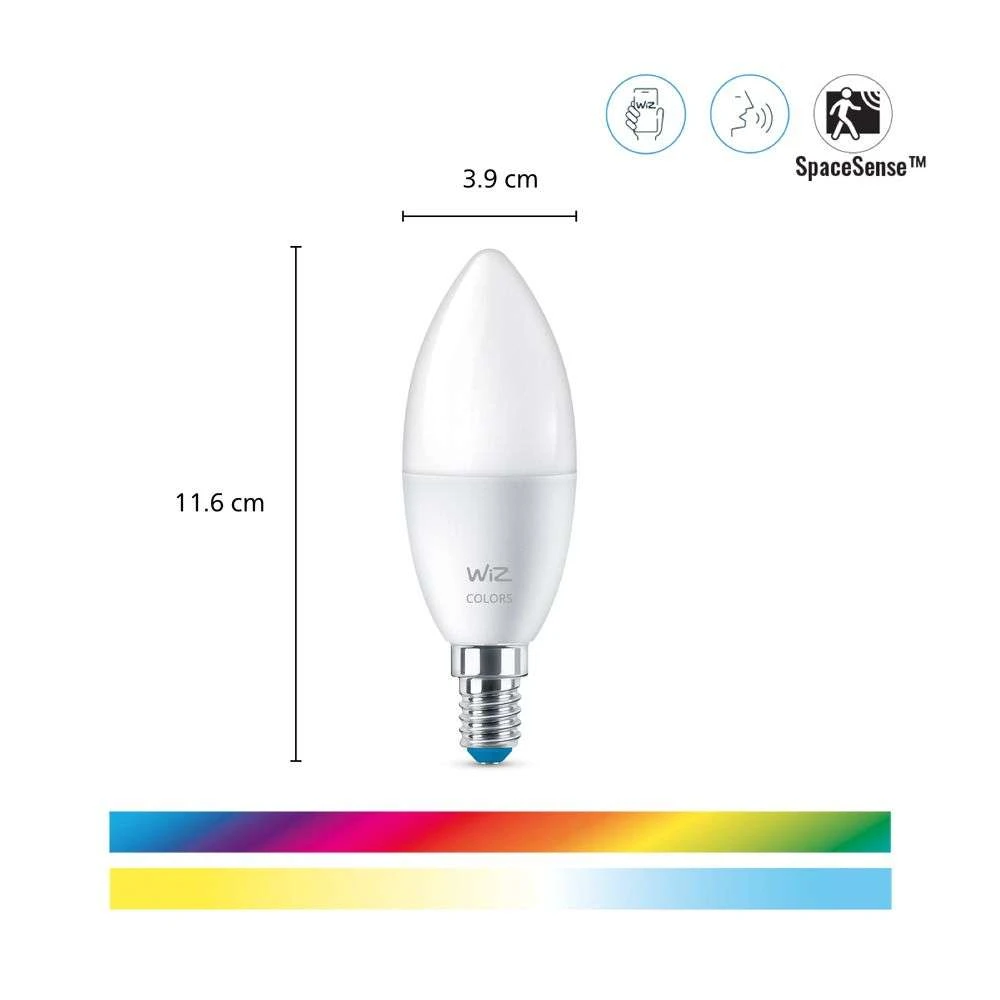 Lampadine Smart Color 4,9W 470lm 2700-6500K 2-pack Candela E14 - WiZ -  Acquista qui