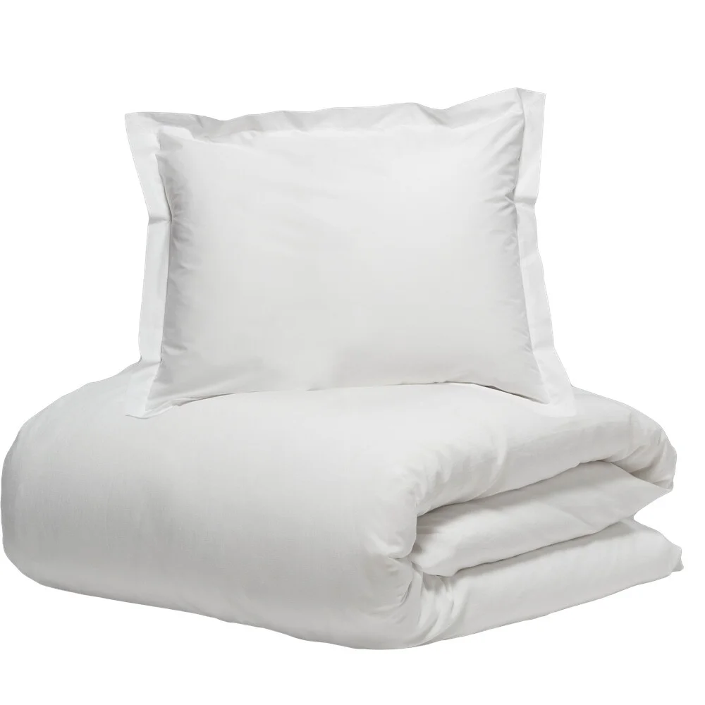 last Afdæk sporadisk Absolute white luksus bomuld sengetøj til dobbeltdyne hvid 240x220