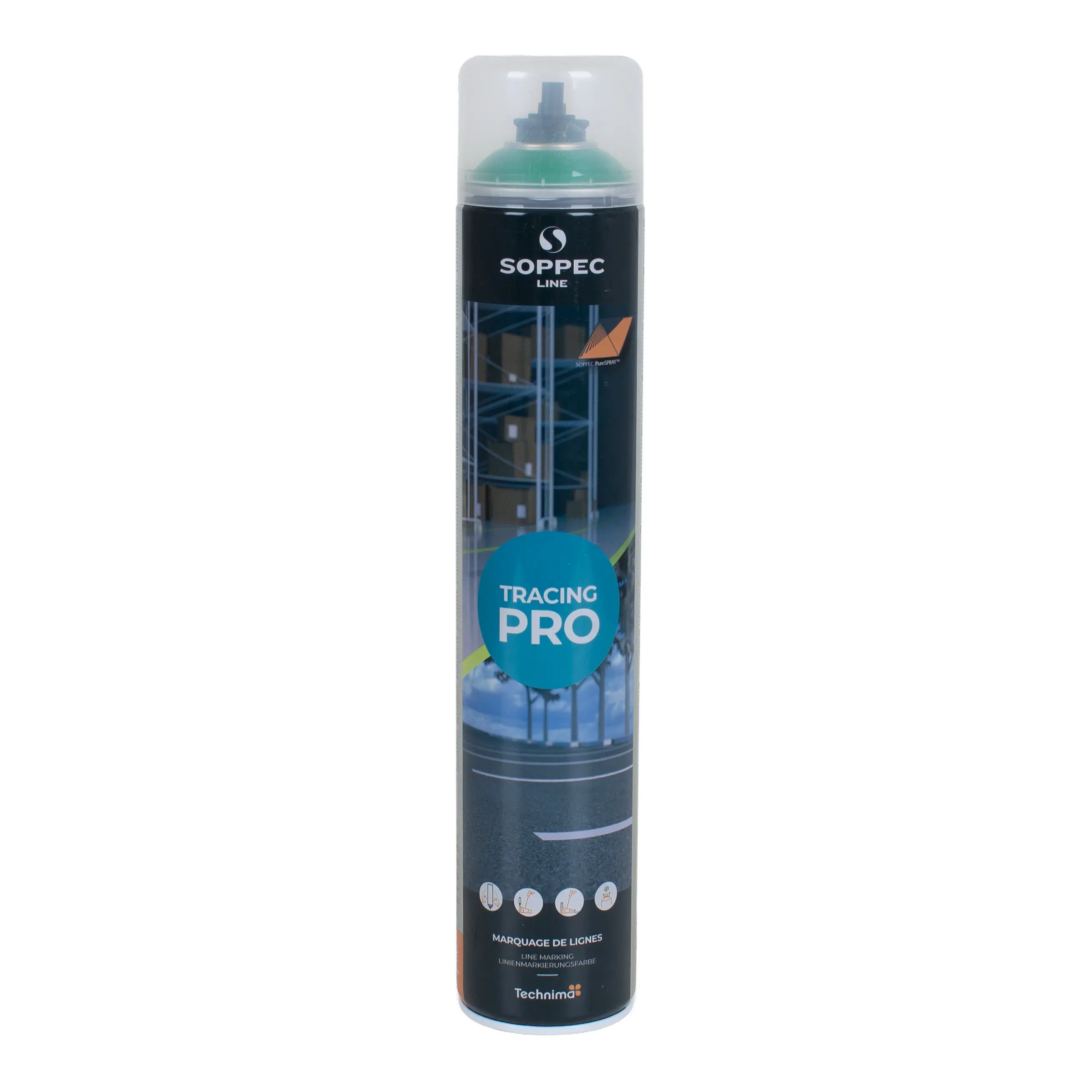 Vej/mærkespray Soppec Tracing Pro Grøn 750 ml