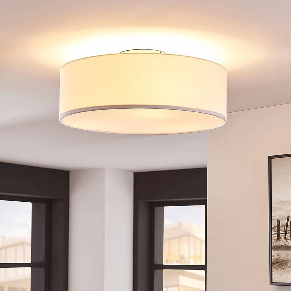 Sebatin Ceiling Lamp O40 White Nickel Lindby