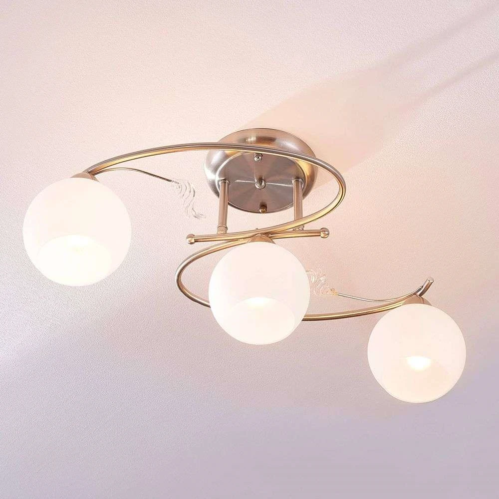 Svean 3 Ceiling Lamp White/Nickel - Lindby - Buy online