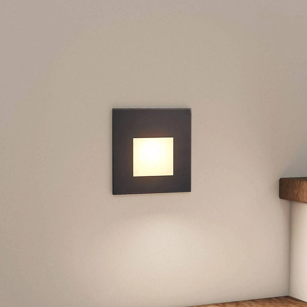 Vexi Square LED Built in Wall Lamp CCT Black Arcchio