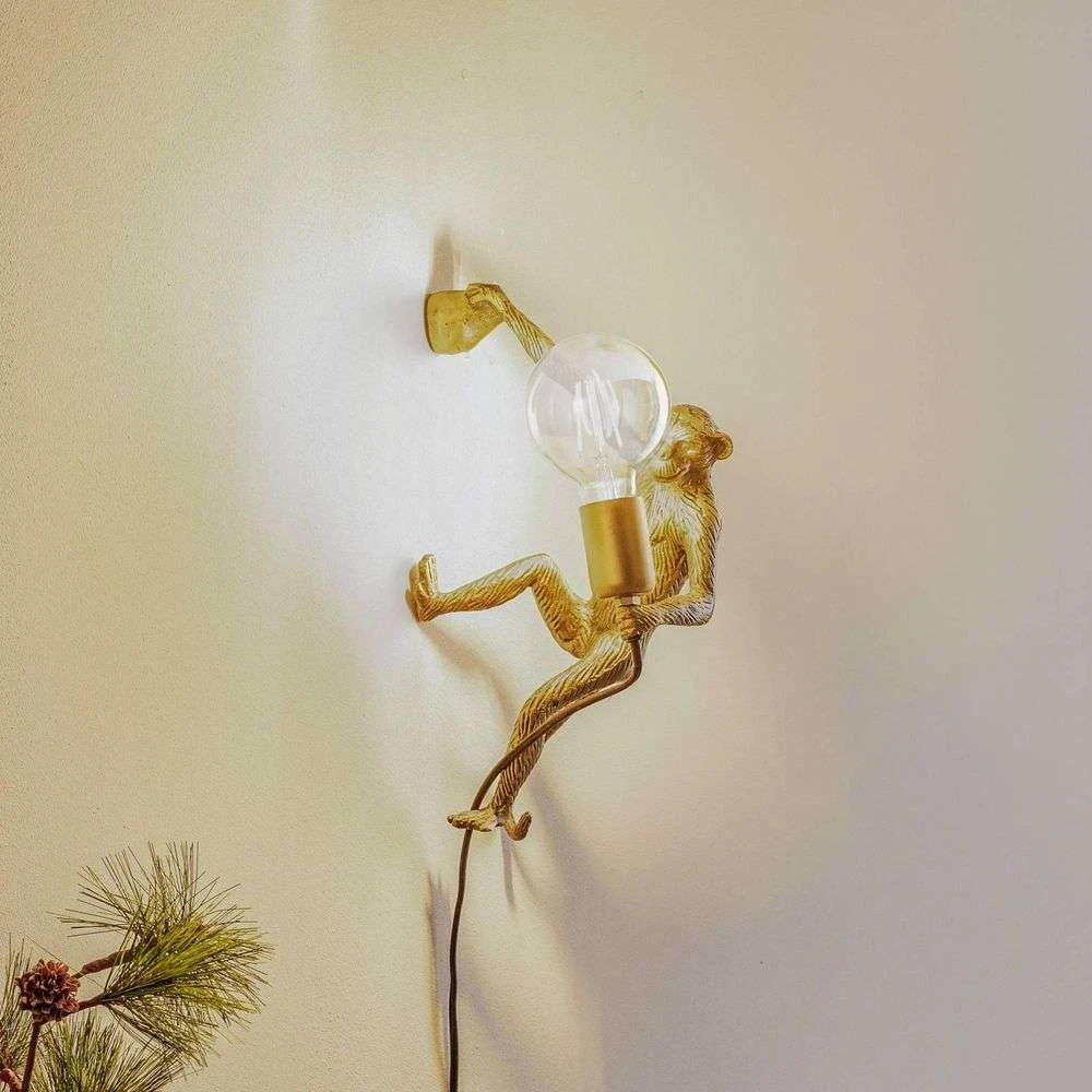 Nirvathia Monkey Wall Lamp Brass Lindby Buy online