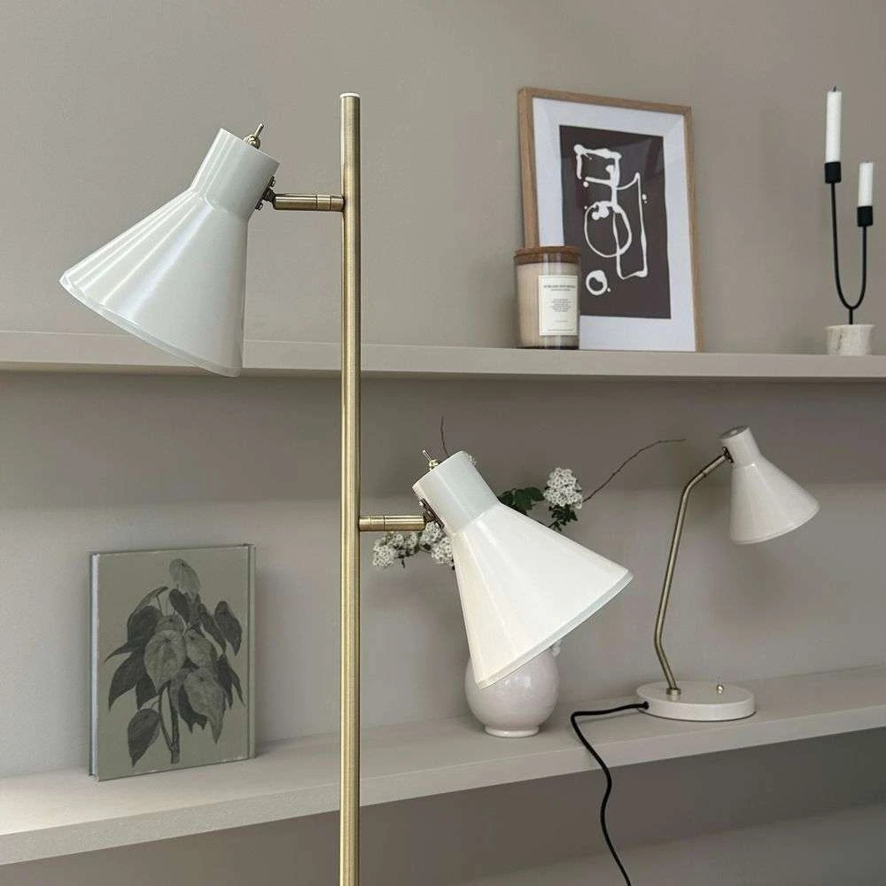 Sleep Floor Lamp Shiny White Antique Brass DybergLarsen Buy online