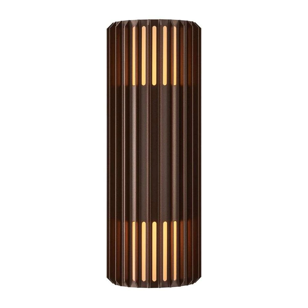 Aludra Double Outdoor Wall Lamp Seaside Metallic Brown Nordlux