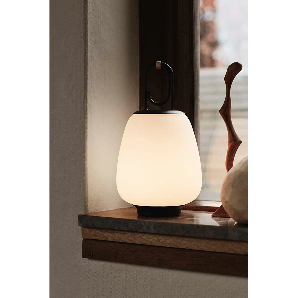 Tradition Lucca SC51 Portable Table Lamp Opal Glass / Moss Grey