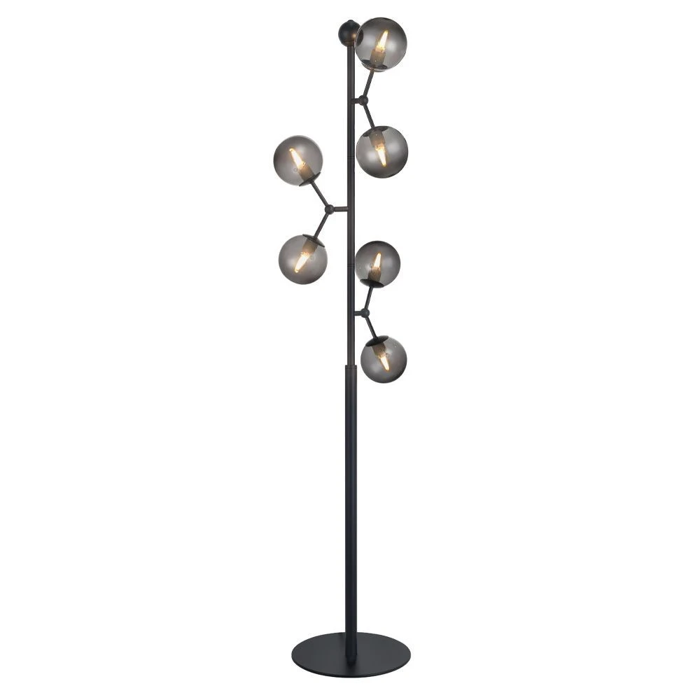 Smoked glass ball floor lamp hotsell