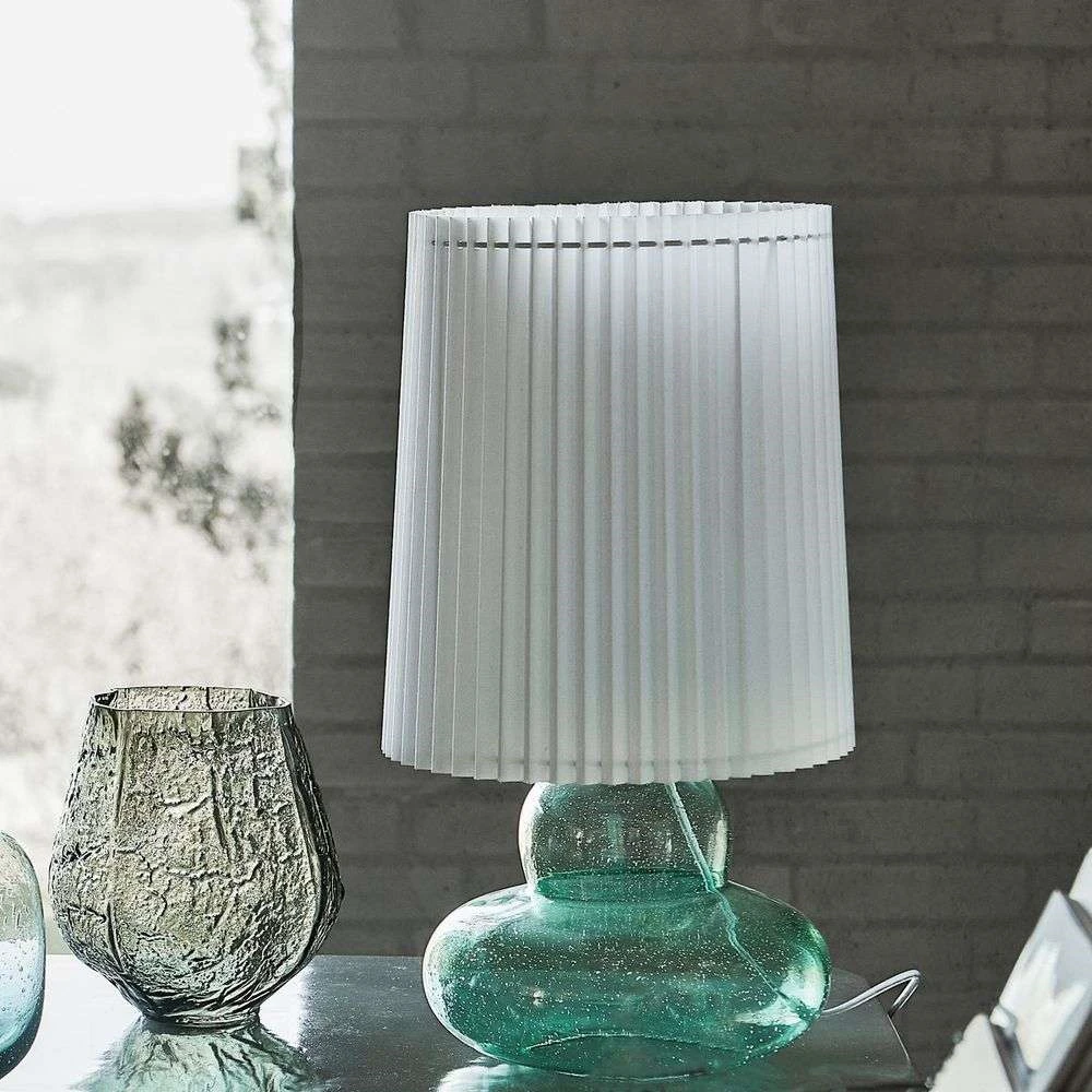 Green glass sales table lamp