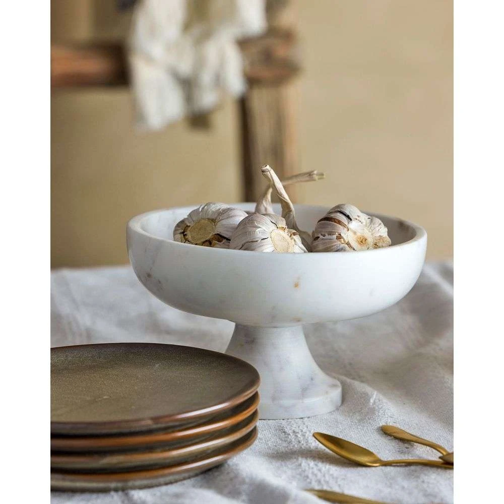 Eris Pedestal Bowl White Marble - Bloomingville - Buy online