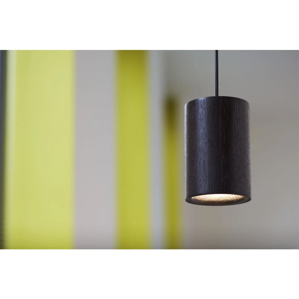 Solid Pendant Cylinder Black Stained Oak Terence Woodgate Buy online