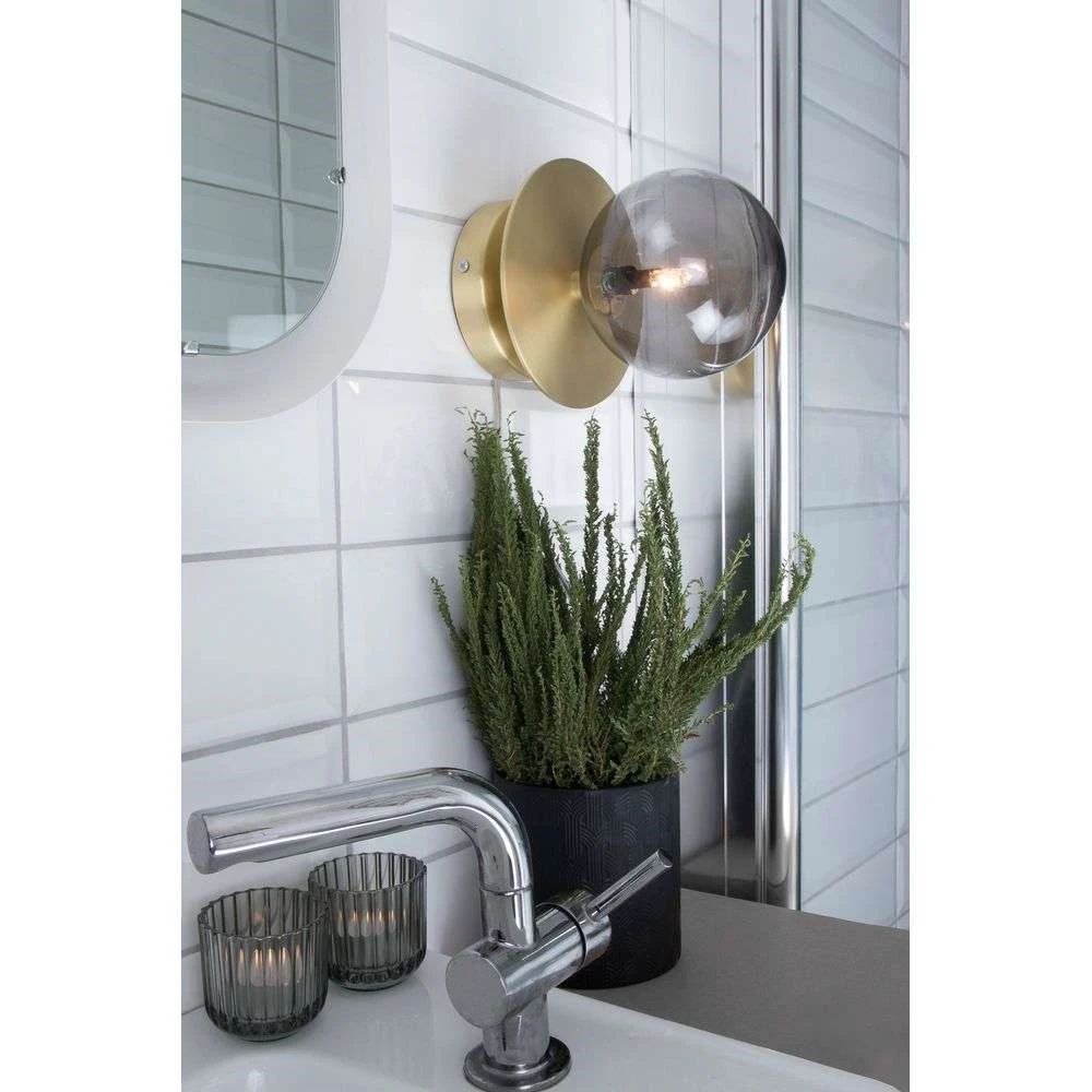 Art Deco Wall Ceiling Lamp IP44 Brushed Brass Globen Lighting