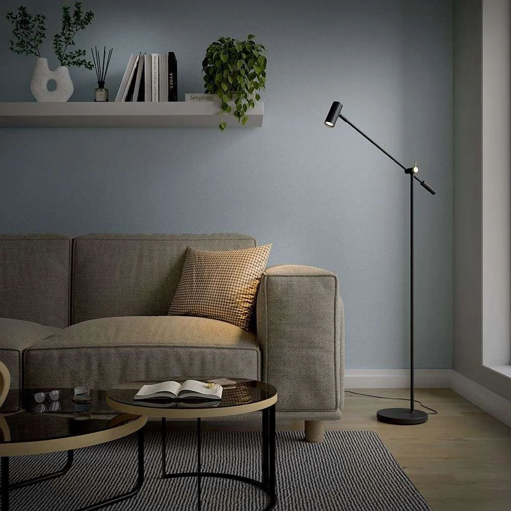 Cato Floor Lamp Dim. Matte Black Brass Belid