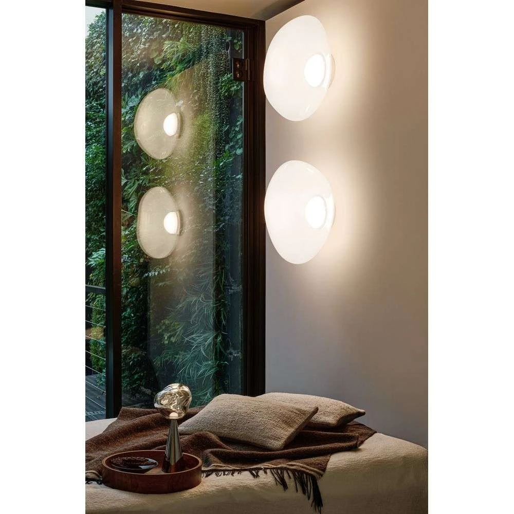 Melt Surface LED Wall Lamp Opal Silver Tom Dixon