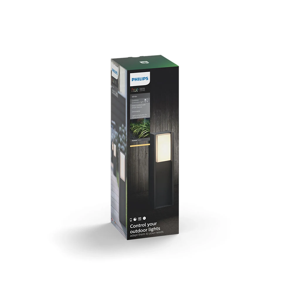 Turaco Outdoor Bollard Wide Hue White Antracit Philips Hue