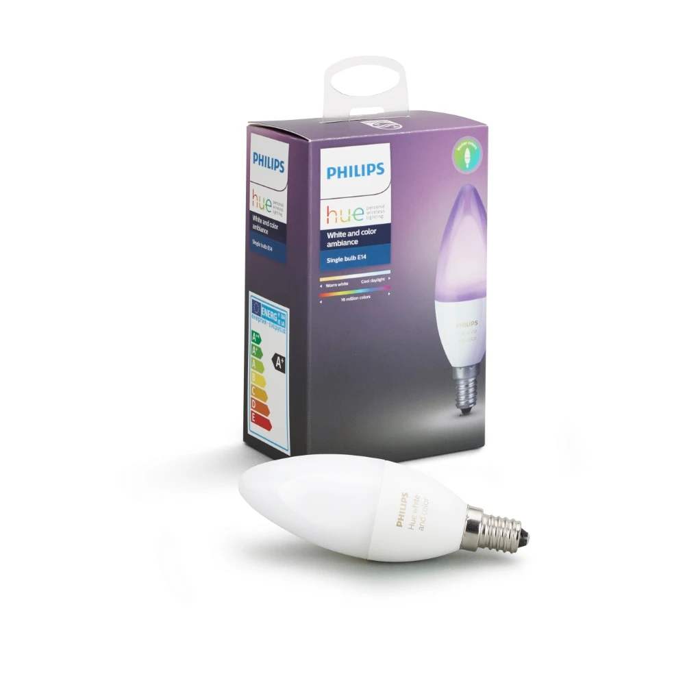 Philips Hue White and Colour Ambiance Smart Light Bulb [E14 Small Edison  8719514356610