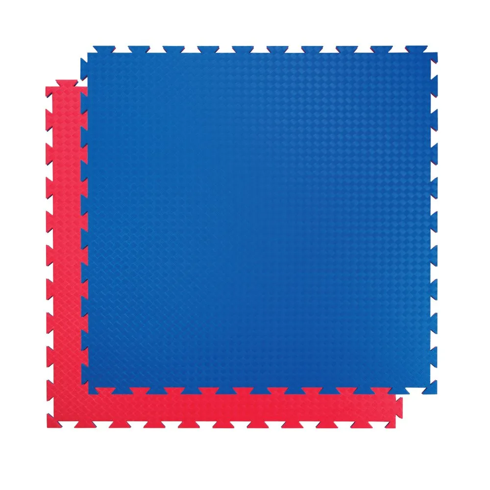Soft Gulv Måtte, Rød/Blå - 100x100x4 cm