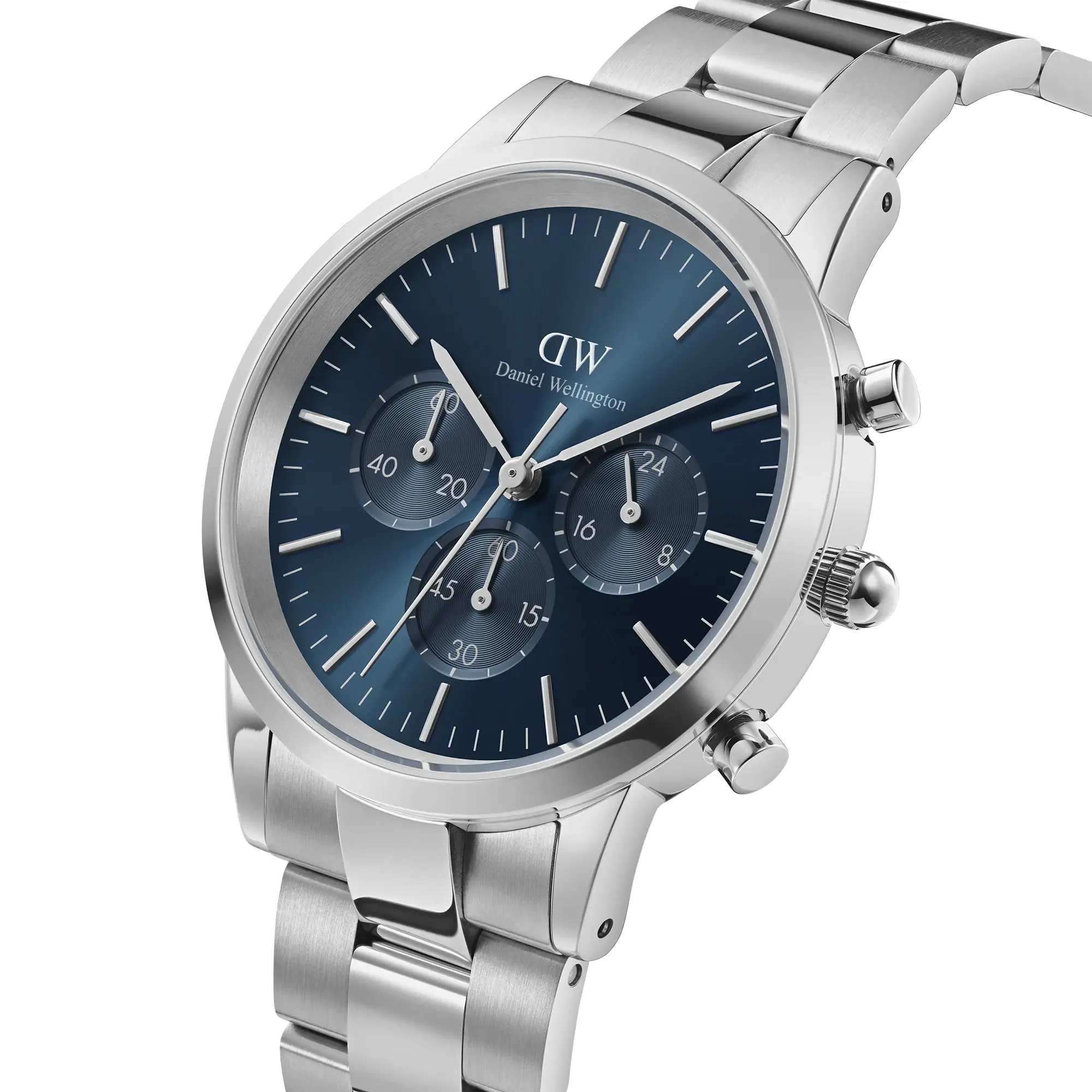 Daniel Wellington Iconic Orologio Uomo 42mm – Acciaio Inox 316L, Quadrante Nero, Movimento Giapponese Al Quarzo