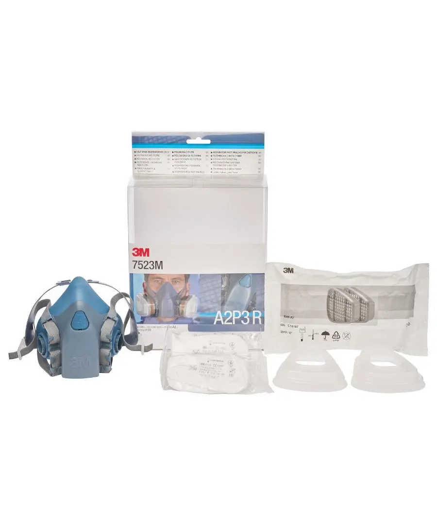 3M 7523M startsæt m/ 7500 halvmaske str. M og A2 + P3 filtre