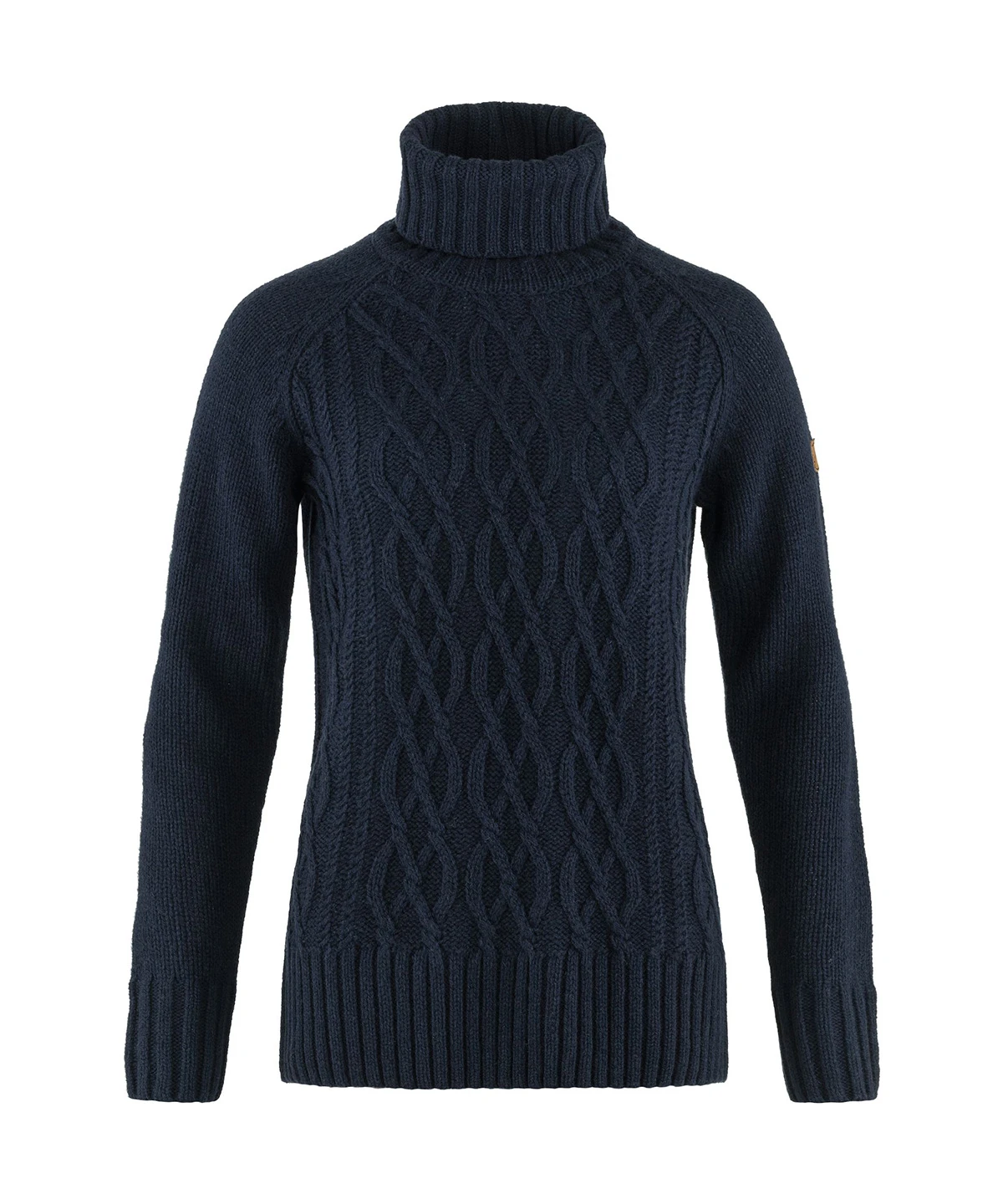 Fjällräven Men’s Övik Roll Neck Sweater – Wool Half-Cardigan Knit With Elbow Patches, Pack Of 1
