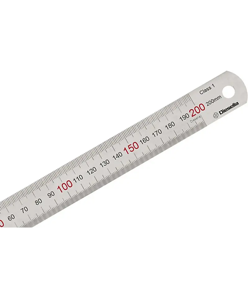 Diesella rustfri stållineal 200 x 19 mm