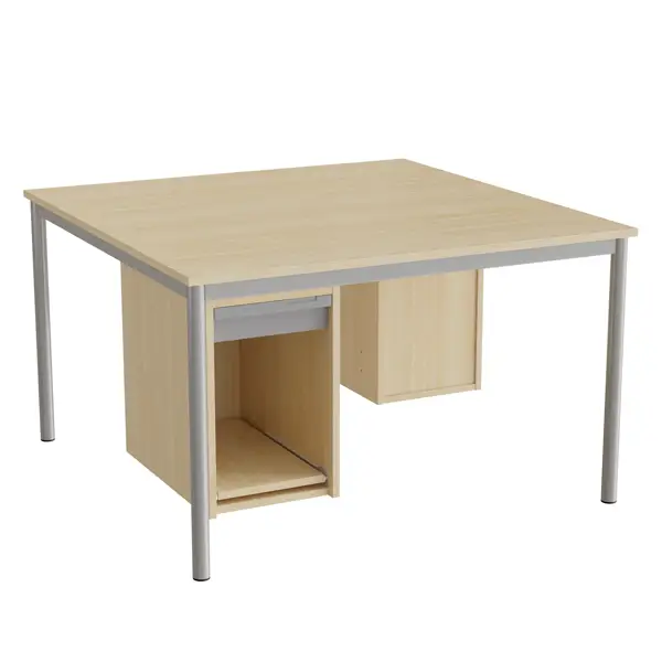 Sybord 136, 1200x1200 mm H720 mm, birk laminat, alugråt stel » Køb ...