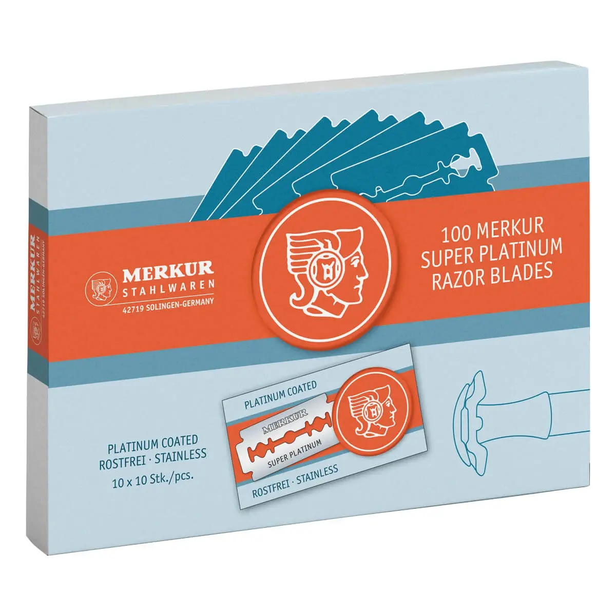 200 Personna Platinum Blue Double Edge Safety Razor Blades - Made in 200 Personna Platinum Blue Double Edge Safety Razor Blades - Made in
