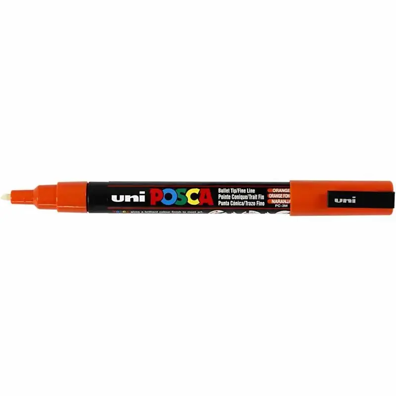 Tusch Posca, stregtykkelse: 0,9-1,3 mm, PC-3M , orange, fine, 1stk ...