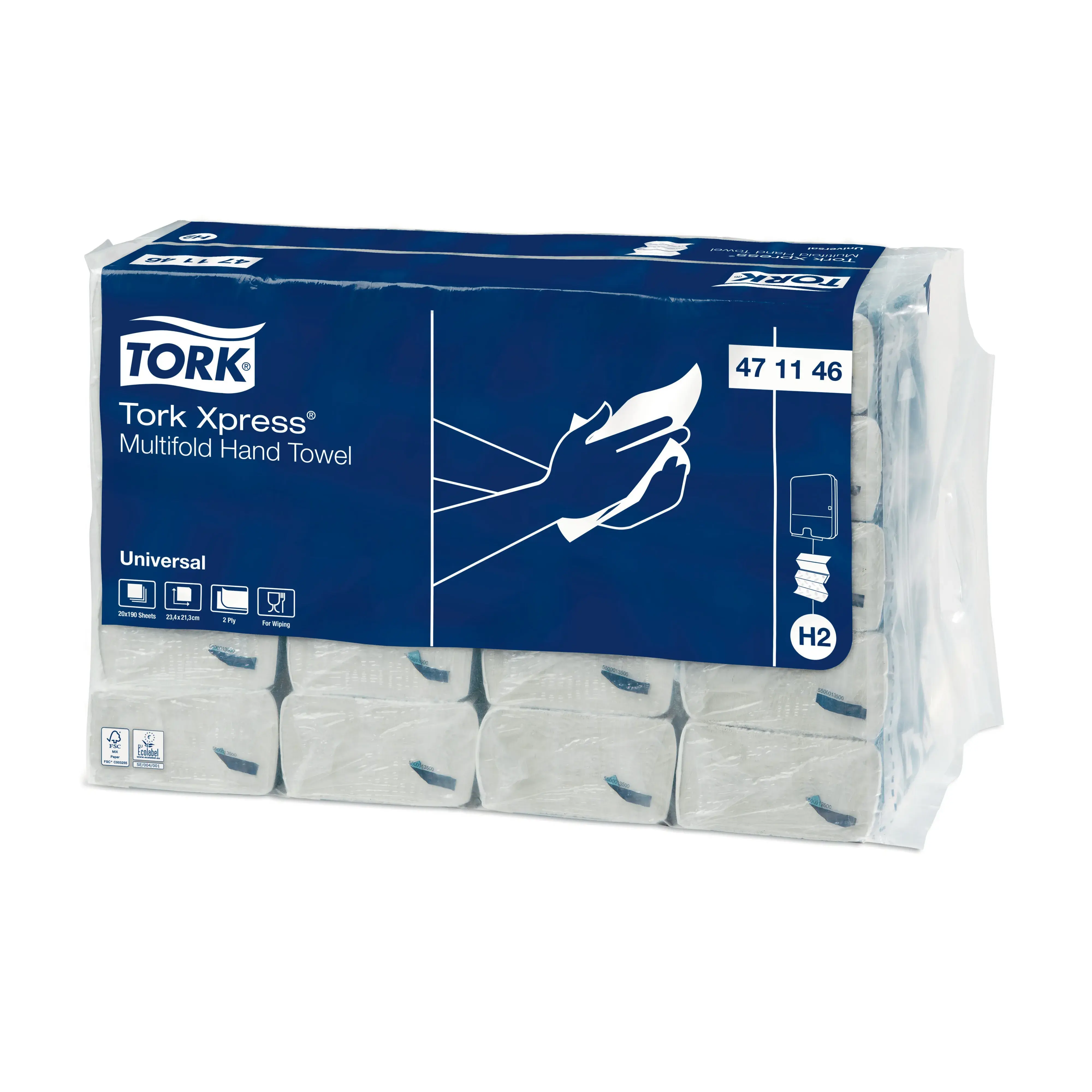 Papirhåndklæde Tork Xpress H2 Universal 2-lags 3800 ark