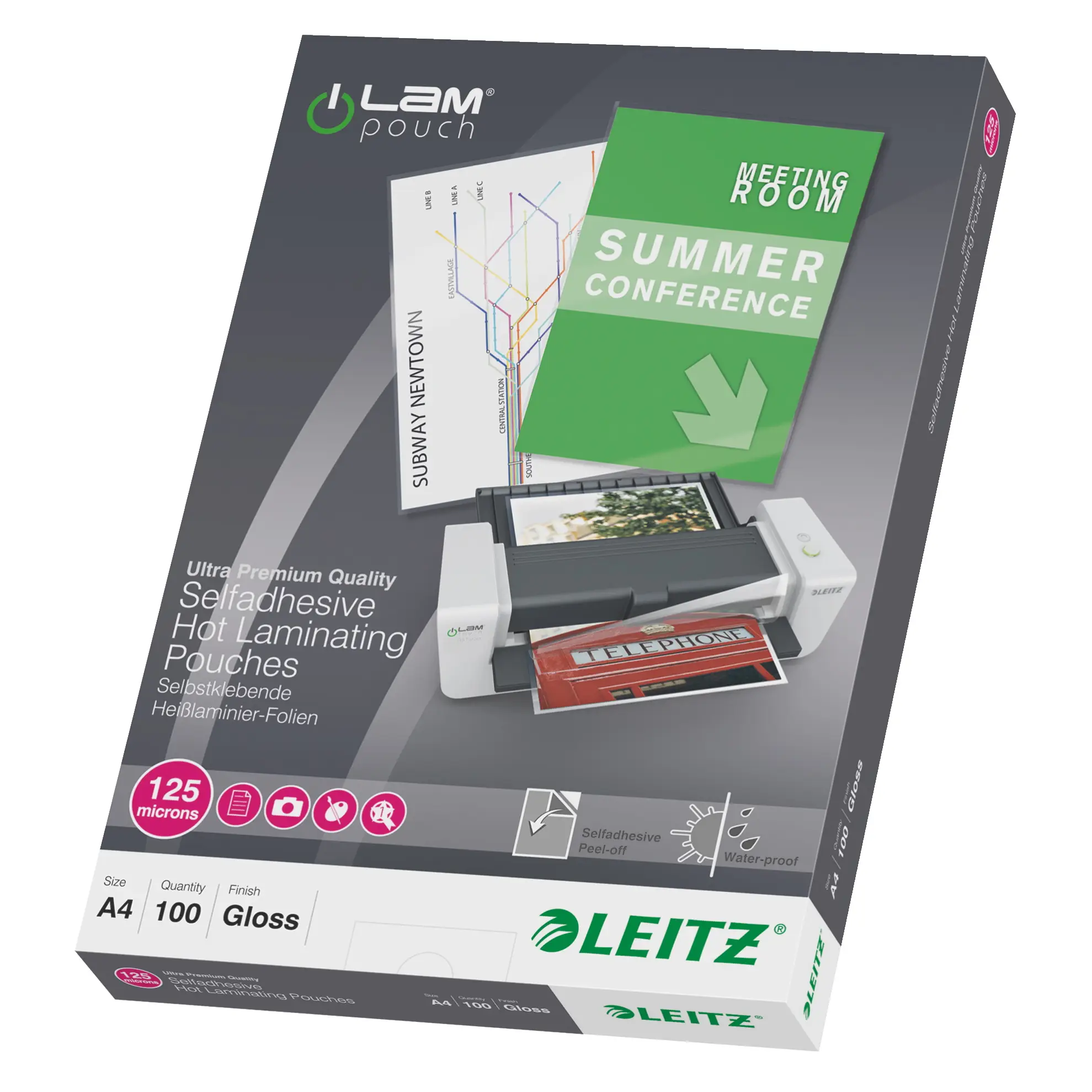Leitz Lamineerfolie DIN A3 125 micron glanzend 100 stuk(s Leitz Lamineerfolie DIN A3 125 micron glanzend 100 stuk(s