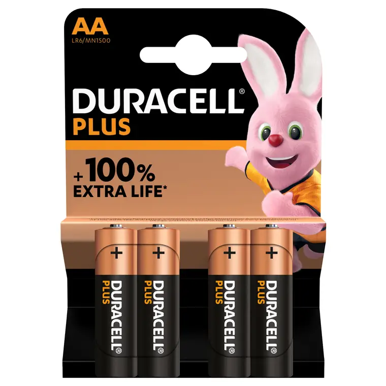 Duracell Plus AA Alkaline batterier - 4 st., 3463