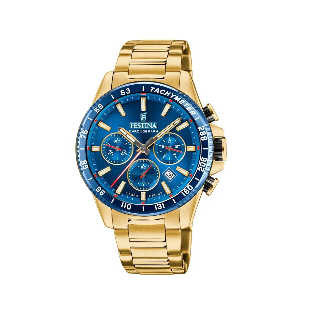Reloj Festina Chrono Análogo Hombre F20541/1 Color de la correa Dorado Reloj Festina Chrono Análogo Hombre F20541/1 Color de la correa Dorado