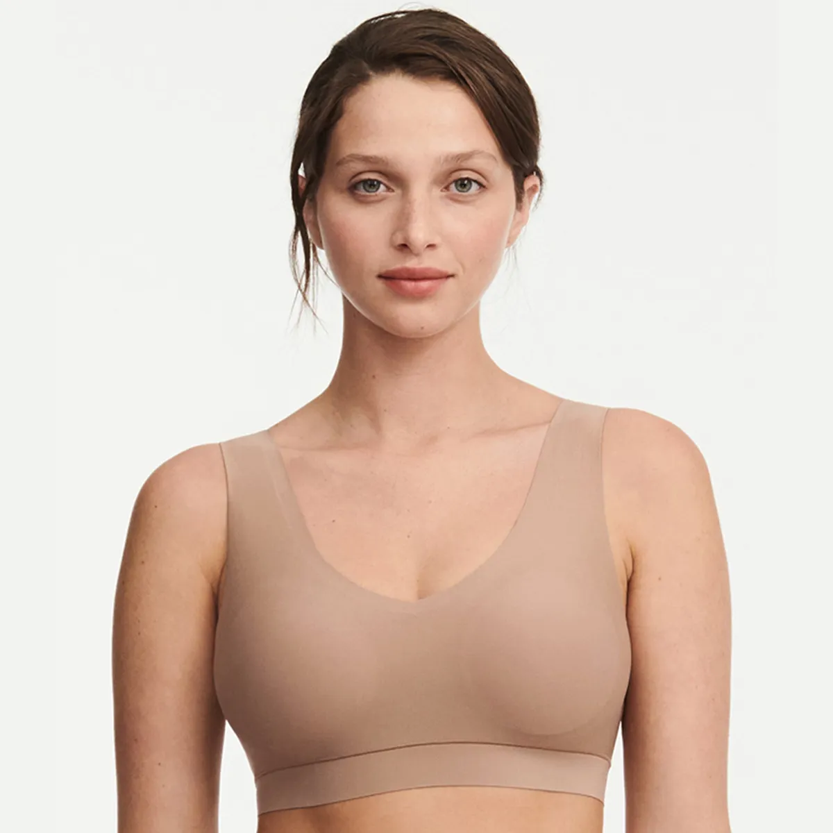 Chantelle C Comfort Wirefree T-Shirt Bra - Latte & Black