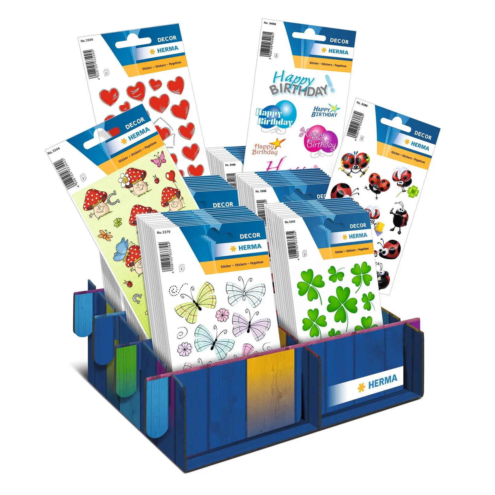 Herma Adesivi Decorativi Animali Della Fattoria: 3 Fogli Di Sticker In Plastica, Forme Irregolari, Multiuso Per Organizzare E Decorare Casa, Scuola E Ufficio