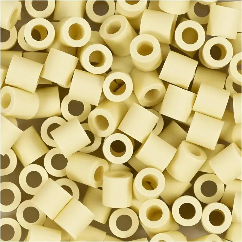 Rørperler NABBI BioBeads str. 5x5 mm, hulstr. 2.5 mm, medium, lys gul ...