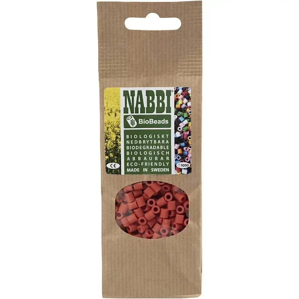 Biobeads Rother Rørperler NABBI BioBeads str. 5x5 mm, hulstr. 2,5 mm, medium, lys rød ...