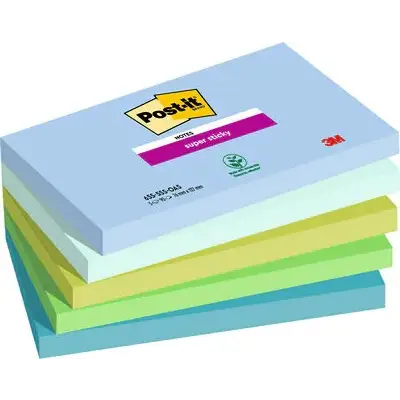 Post-it® Super Sticky Notes 76 mm x 127 mm 90 ark pr. blok - 5 blokke ...