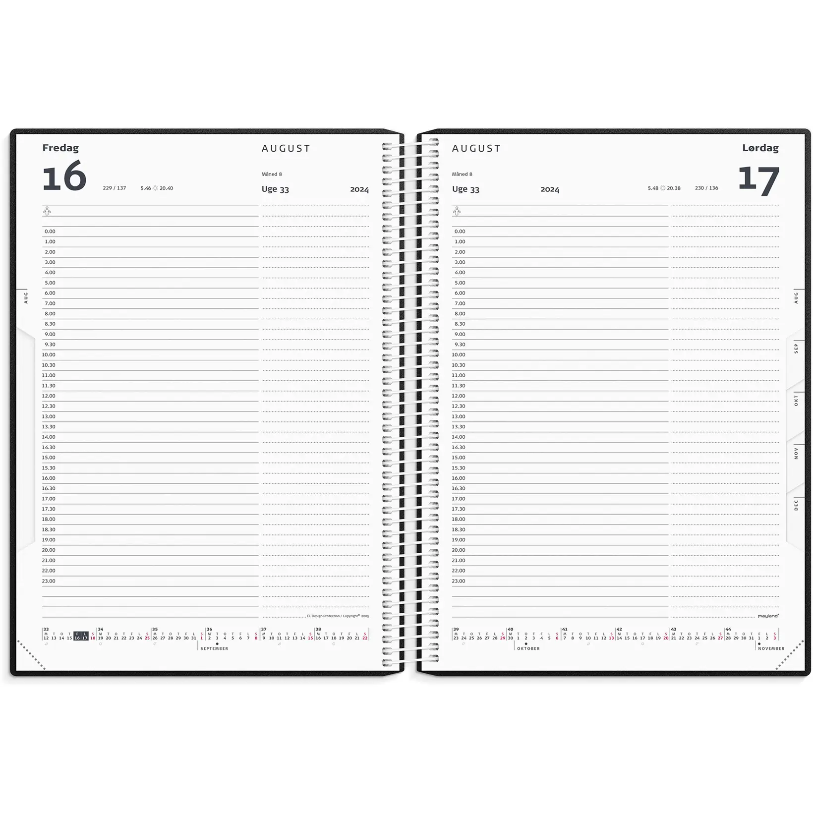 Timekalender 2025 PP rød 17x23,5cm 24218010 Køb billigt på Grafical.dk