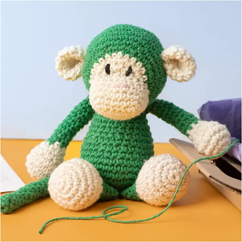 DIY Kit Amigurumi, Abe, grøn, off hvid, 1 pk. » Køb billigt på Grafical.dk